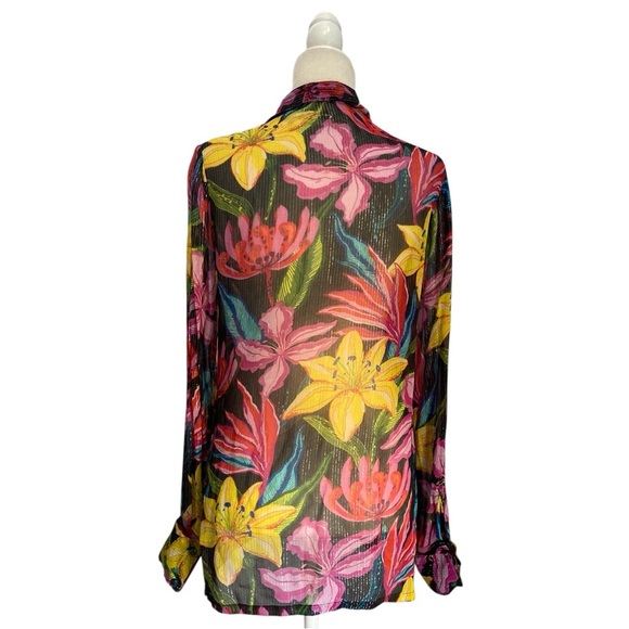 Rococo Sand Retrofete Chris Blouse Floral Georgette Top - Picture 7 of 15